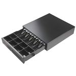 GOBBLER Electronic Metal Cash Drawer for POS with Coin Tray, 5 Bill / 8 Coin (Black)