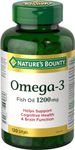 Nature's Bounty Fish Oil 1200mg Pills, Omega 3 Supplement, Helps Support Cardiovascular Health, 120 Softgels