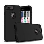 DuraSafe Cases iPhone 7 Plus iPhone 8 Plus 5.5" [ 2016/2017 ] A1661 A1784 A1785 A1864 A1897 A1898 Shock Absorbing Rugged Protective Cover with Bumpup Corners - Black(Without Holster)