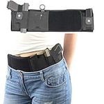 HHOOMY Ultimate Belly Band Gun Holster for Concealed Carry,Fits Glock, Smith Wesson, Taurus, Ruger, and More-Breathable Neoprene Waistband Holster for Men and Women