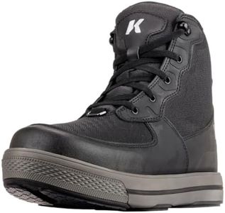 Korkers Men's Stealth Sneaker Wading Boot with Fixed Kling-On Rock Soles, Black Camo, 14-14.5