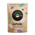 EXHALE Organic Ground Coffee - NEW LARGE 450G PACK - Single Origin and 100% Arabica Beans. For Cafetiere, Filter or AeroPress - Medium Roast