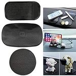 Non-Slip Car Dashboard Grip Pad,3PCS Self-adhesive Car Sticky Dash Pad Washable Silicone Gel Car Interior Anti Slip Car Dash Mat Interior PU Magic Car Pad for Cell Phone Vehicle Sunglasses Keys Coins