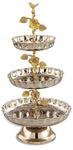 GRD International 3 Tier Cake and Cupcake Display Stand, Dessert Stand for Birthday or Wedding Party, Serving Platter (Brass & Stainless Steel)