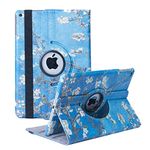 Rotating Case for iPad 9.7 inch 6th Gen, 5th Gen/iPad Air 2 / iPad Air - 360 Degree Rotating Stand Protective Cover with Auto Sleep Wake for iPad 9.7 2018 2017 / iPad Air 2 / iPad Air (Blossom)