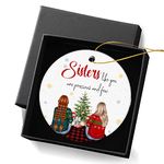 Sisters Christmas Ornament Xmas Friendship Keepsake Gifts for Sisters Christmas Tree Decoration 2.95in with Gift Box - Sisters are Like You are Precious and Few