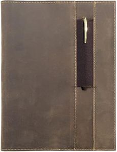 Leather Refillable Journal Cover for Moleskine Cahier XL (19x25 cm) | Rustic Handmade Leather Notebook Cover for Men, Women, Travellers, Business | Unique Storage Design, Pen Holder, Pen & Card Holder