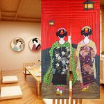 LIGICKY Noren Japanese Style Doorway Curtain Kyoto Geisha Girls at Fushimi Inari Shrine Long Type Door Tapestry for Home Decoration 33.5 x 59 inch