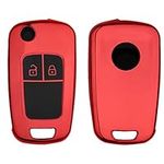 kwmobile Key Cover Compatible with Vauxhall (Opel) Chevrolet 2 Button Car Flip Key - Soft TPU Car Key Fob Protector Case - Red High Gloss