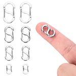 8pcs Double Opening Shortener Lobster Clasps, Necklace Clasp and Closures Stainless Steel Bracelet Connectors Chain Clip Shortener Charm Clasp for DIY Jewelry Making and Repair (4 Sizes, Silver)