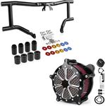 kekykm 2014-Up Harley M8 Air Cleaner Intake Filter, Touring Engine Guard Crash Bar compatible with Harley Davidson Street Glide Road Glide Road King Electra Glide Ultra Limited Models