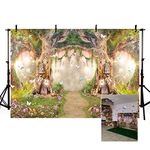 MEHOFOND 7x5ft Fairytale Forest Backdrops Wonderland Princess Photography Props Enchanted Fairy Flower Photo Background for Party Decoration Wallpaper Photo Shoots Studio Booth