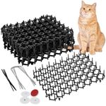 Ley's 12 Pcs Cat Scat Mat, Cat Deterrent for Garden, Prickle Strips Repellent Mat for Indoor & Outdoor, Anti Cat Mat for Fence