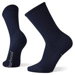 Smartwool Men's Hike Classic Edition Light Cushion Solid Crew Socks, Deep Navy, Large