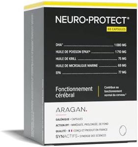 ARAGAN - Synactifs - NeuroProtect - Complément Alimentaire Fonctionnement Cérébral - Huile de Poisson et Huile de Krill - Riche en Oméga 3-60 capsules - 1 à 2 mois de prise - Fabriqué en France