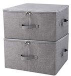 iwill CREATE PRO Storage Containers, Stacked Storage Box with Lid, Wardrobe Drawer, Dark Grey, Pack of 2