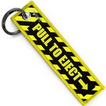 KEYTAILS Keychains, Premium Quality Key Tag for Motorcycle, Car, Scooter, ATV, UTV [Pull To Eject - Yellow]