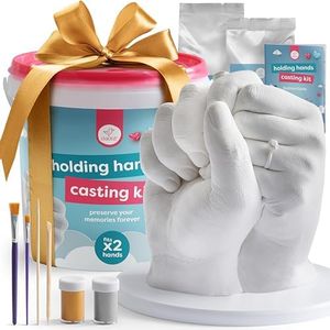 chuckle -Kit 3D de Molde de Manos con Alginato y Yeso, Kit Alginato para Moldes de Manos, Kit Escultura de Manos, Alginato para Moldes, Molde Manos Escayola, Regalos de San Valentín, Hand Casting Kit