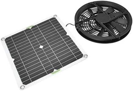 CHICIRIS 12W Solar Powered Exhaust Fan, 10in Chicken Coop Fan for Ventilation, Solar Greenhouse Fan with Waterproof Motor, 2000 RPM for Shed, Pet House, RV
