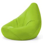 Bean Bag Bazaar High Back Recliner Chair, Lime Green, 87cm x 65cm, Large Living Room Gaming Bean Bags, Water Resistant Outdoor Lounger Beanbag