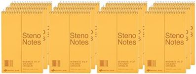 National Brand Steno Notebook with Brown Board Cover, Green Eye-Ease Paper, Gregg Ruled, 6" x 9", 12 Notebooks with 60 Sheets Each (36646-12)