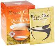 Royal Chai | Karak Chai Unsweetened | 10 Single Serving Sachets | Premium Instant Tea