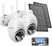 2PCS 40% Off for Used TMEZON Solar Surveillance Camera Outdoor Battery, 2K Wireless PTZ WLAN IP Camera Outdoor Solar Camera with Colour Night Vision, PIR Motion Sensor, 2.4GHz WiFi