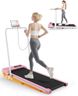 Tapis de Course Électrique Pliant 2 en 1,Walking Pad 1-8 km/h, 2.5HP -Tapis Roulant électrique Extra Large 40cm- Télécommande et Écran LCD-Cadre Renforcé 130KG Max-pour Bureau à Domicile (Rose pâle)
