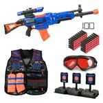 Bigpower Electric Kids Toy Sniper Rifle with Scope Tactical Vest Kit,4 in 1 Automatic Kids Sniper Rifle Toy Guns for Boys 8-12,Rifle Dart Guns for Adults，Toy Guns with Removable Magazines（2 Pieces