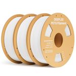 DEEPLEE PETG Filament White 3KG, 3D Printer Filament Good Impact Resistance, Filament 3D Printing Materials Fit for Most FDM 3D Printers
