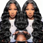 Angelwing Hair 4x4 HD Lace Closure Wigs Human Hair Pre Plucked/Cut Wear and Go Wig 180% Density Body Wave Lace Front Glueless Wigs Human Hair Natural Hairline with Baby Hair(22 Inch)