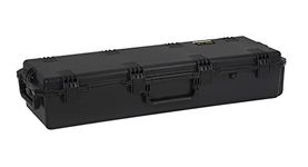 MEIJIA Portable Rolling Waterproof All Weather Rifle Hard Case with Wheels,Customizable Fit Foam Inserted, Elegant Black,47.1"X16.5"X9.2"