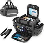 Damero Emergency Bag Empty, Large Medical Trauma Bag, Professional First Responder Bag with Multiple Pockets for Medical Supplies, Gray