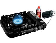 Gas One Dual Fuel Portable Stove 15,000BTU With Brass Burner Head, Dual Spiral Flame Gas Stove - Patent Pending