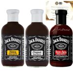 BBQ Sauce Set Variety Pack with 3X Jack Daniels BBQ Sauce 553g - Honey, Original, Sweet & Spicy BBQ Sauce | Birthday Gifts for Men - Fathers Day