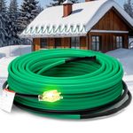HEATIT 90FT Self Regulating Heating Cable Roof Deicing and Pipe Freeze Protection Pipe Heat Cable for Metal and Plastic Pipes ETL Certified 120V