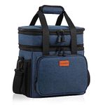 Expandable Large Lunch Box, Insulated Heavy Duty Lunch Bag Waterproof Leakproof Durable Cooler Bag for Men Women Adults Work Construction Camping Trip, 16L, Blue, GLENKEY