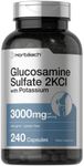 Horbaach Glucosamine Sulfate 2KCI with Potassium 3000mg 240 Capsules Non-GMO and Gluten Free Supplement Max Potency by Horbach