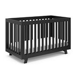 Storkcraft Beckett Convertible Crib (Black) – Converts from Baby Crib to Toddler Bed and Daybed, Fits Standard Full-Size Crib Mattress, Adjustable Mattress Support Base