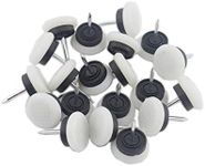 50pcs Round Heavy Duty Nylon Furniture Pads,Ulifestar Nail On Furniture Sliders Hardwood Floor Protectors for Chair Table Desk Desser Cabinet Sofa Couch Leg Feet Non Slip Glides Dia 24mm(White)