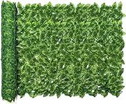 Jinwu Artificial Ivy Privacy Fence Screen, 98x39 Inch Artificial Faux Ivy Hedge, Expandable Faux Privacy Fence with 80 pcs Zip Ties Decoration for Wall Screen, Outdoor Garden, Wedding Decor