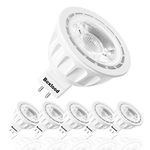 6 Pack MR16 LED Light Bulb Non Dimmable, 90% Energy Saving, 6000K Cool White, 40 Degree, AC/DC 12V, 5 Watts, 50W Halogen Bulb Equivalent, GU5.3 Base, by Boxlood
