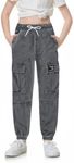 SANGTREE Girls & Women's Cargo Jogger Pants, 3 Years - Women 3XL, Denim Black, Large