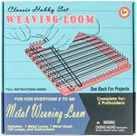 Pepperell Weaving Loom Retro Craft Kit, Metal, Red, 1 Count (Pack of 1)