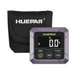 Huepar Digital Angle Finder Strong Magnetic Bottom, Professional ±0.1° Accuracy Precision Inclinometer with Calibration Digital Angle Gauge, 0-90 or 0-180 Angles, VA LCD Display, 360° Flip Screen