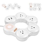 Deformation Power Socket Power Cord Charger Socket-Power Strip Surge Protector with 2 USB Charging Ports and 4 Outlets,with 4.92ft Heavy-Duty Extension Cord