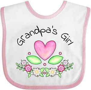 inktastic Grandpa's Girl- Heart Flowers Baby Bib White and Pink 2faea