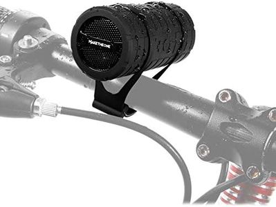 Bluetooth Wireless Speaker, MakeTheOne Portable Waterproof and Shockproof Outdoor Speaker with 3.5mm Aux MicroSD Input for Mountain Bike Bicycle Cycling Electric Scooter (Black)