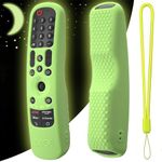 Oboe Silicone TV Remote Cover Compatible with LG TV Remote LG AN-MR21GA (2021) LG MR22GA (2022) LG MR23GA (2023) LG Magic Remote Protective Case with Loop (B-Fluorescent Green) [Remote NOT Included]