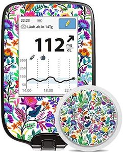 Diasticker Freestyle Libre Measuring Device Sticker (Happy Flowers)